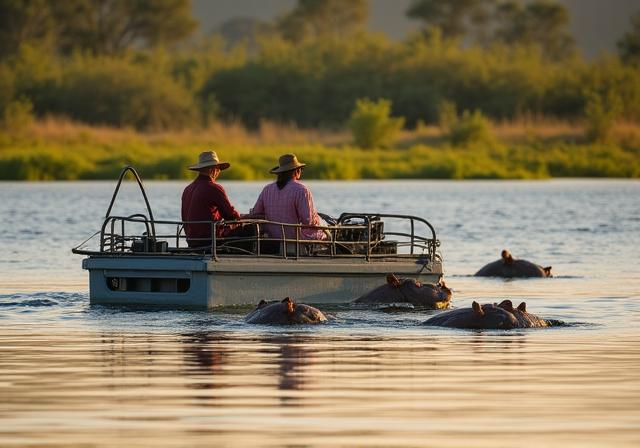  Safari rzeczne łodzią, obserwacja hipopotamów